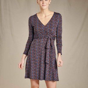 Toad&Co Cue Wrap Long Sleeve Dress (Red, M)